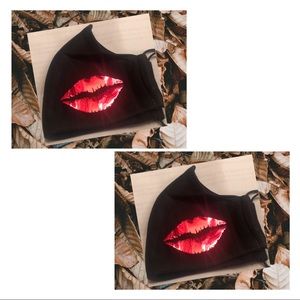 2/$20 Red Sexy Shiny Lips Black Face Masks